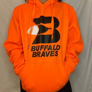 Large UNISEX Orange Buffalo Braves Hoodie. Excellent condition.